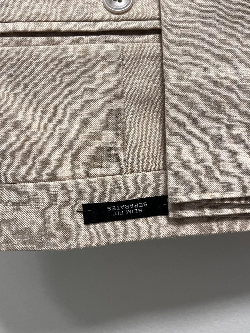 (2) Joseph Abboud Linen-Blend Dress Pants, slim-fit, WHITE & TAN 42x32